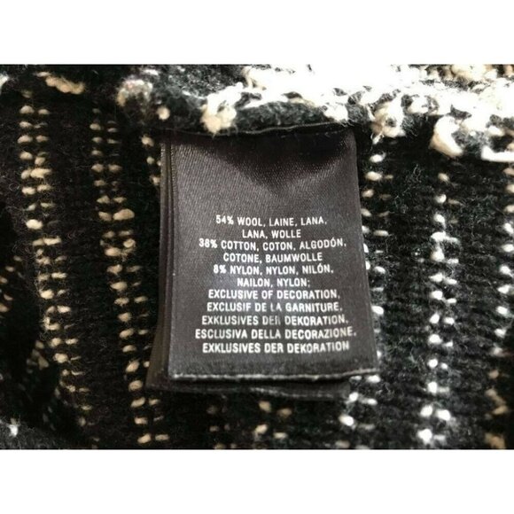 ANTHROPOLOGIE MOTH Staccato Striped Nubby Sweater Size Medium Black White - Picture 9 of 9